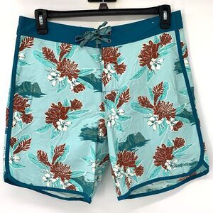 Patagonia Men's Multicolor‎ Board Swim Size 34 Floral Drawstring Shorts